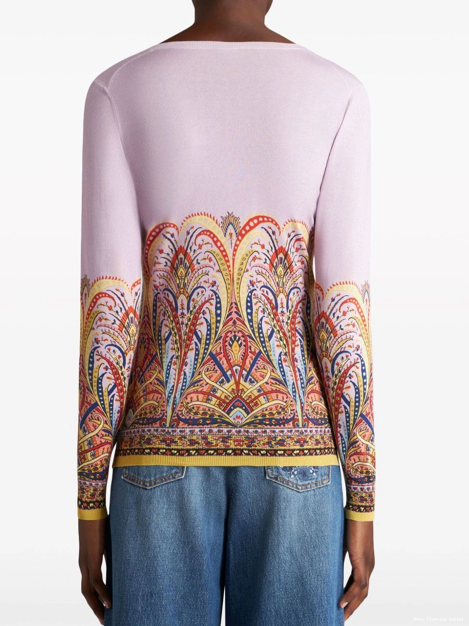 Affordable ETRO V-neck jumper Women paisley-print 0304