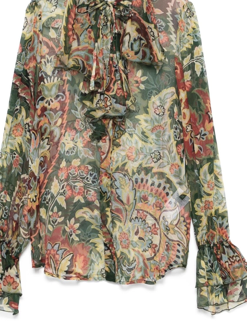 Cheap ruffled-detail crepon ETRO Women shirt 0304