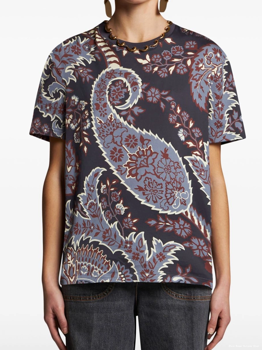 Affordable t-shirt paisley-print Women ETRO cotton 0305