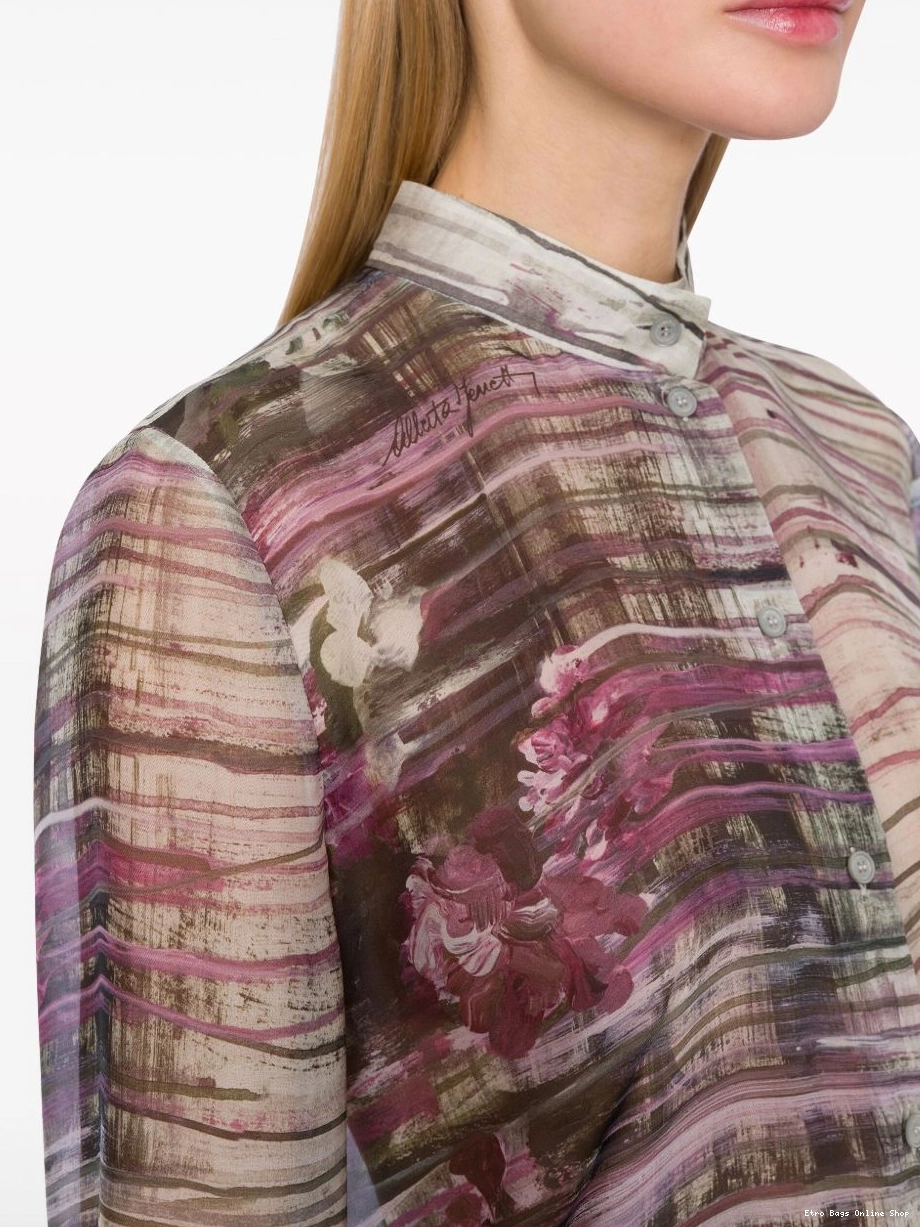 Cheap Women shirt silk painterly-print ETRO 0304