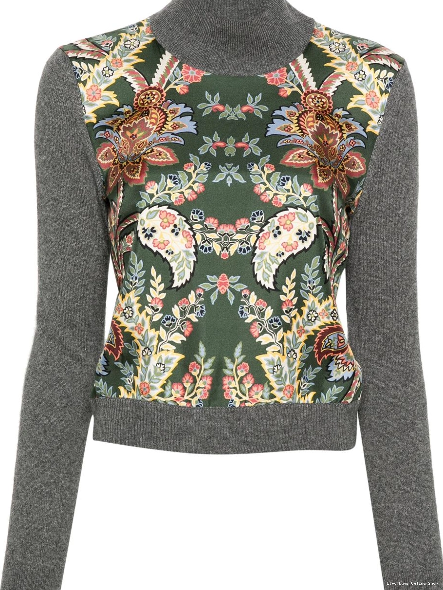 Affordable ETRO Women floral jumper contrast-panel 0305